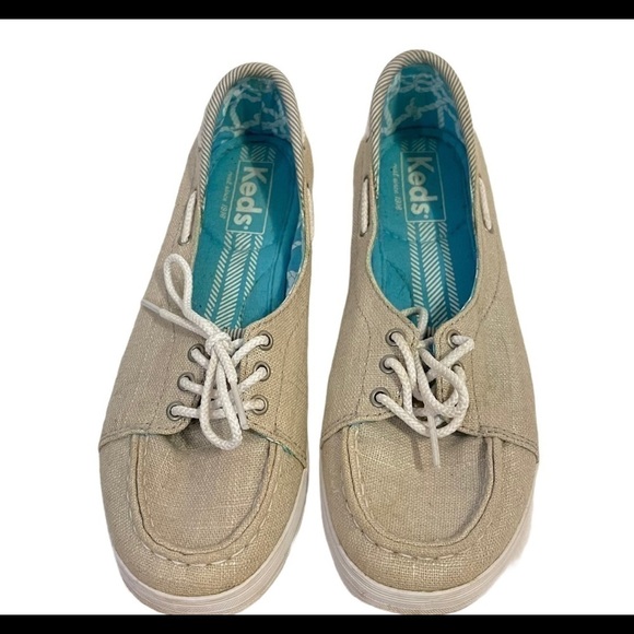 KEDS Ortholite Glimmer Linen Boat Shoe Loafer - Picture 2 of 5
